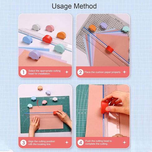 7 in 1 Paper Cutter,Multi Purpose Paper Trimmer Positioning Locating Ruler Design Versatile Trimmer Scrapbook Tool for Straight Dotted Crease Curve Stamping Lace in Saudi Arabia