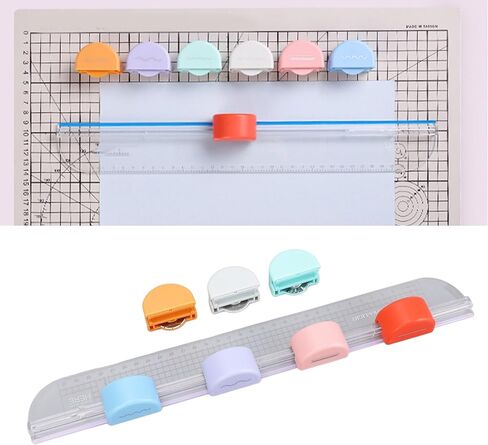 7 in 1 Paper Cutter,Multi Purpose Paper Trimmer Positioning Locating Ruler Design Versatile Trimmer Scrapbook Tool for Straight Dotted Crease Curve Stamping Lace in Saudi Arabia