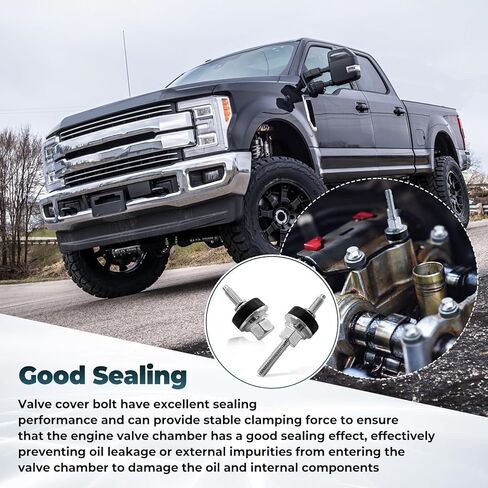 4C3Z-6C519-AA غطاء الصمام الترباس مجموعة كاملة مع البراغي الطويلة والقصيرة يصلح لفورد 6.0 Powerstroke الديزل F250 F350 E350 E450 2003-2010 in Kuwait