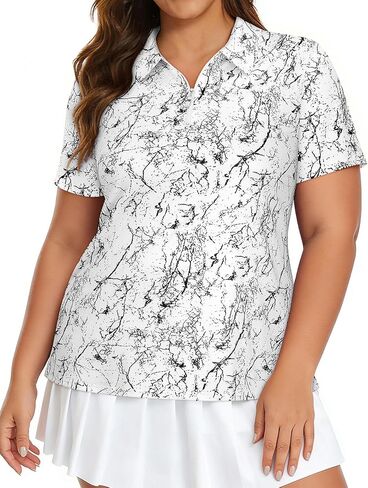 Viracy Womens Golf Polo Shirts Plus Size 1/4 Zip Up Sun Protection Collared Short Sleeve Lightweight Athletic Workout Tops in Saudi Arabia