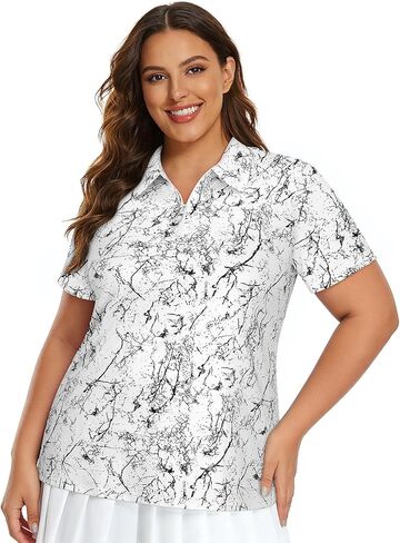 Viracy Womens Golf Polo Shirts Plus Size 1/4 Zip Up Sun Protection Collared Short Sleeve Lightweight Athletic Workout Tops in Saudi Arabia