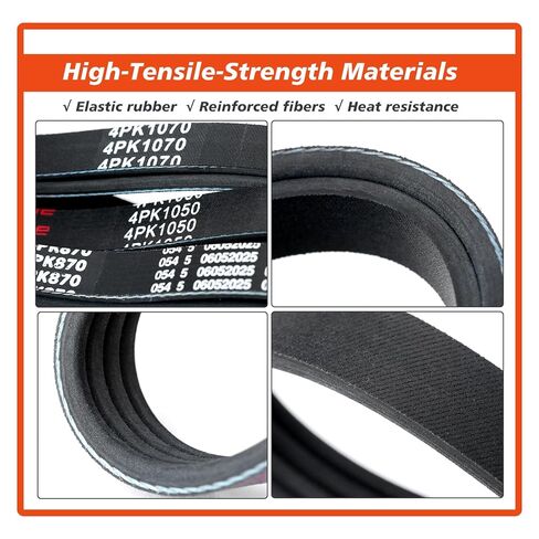 3Pcs Engine Drive Belt Kit Compatible with Toyota Tacoma 3.4L V6 1995-2004 Serpentine Belts Replace 4PK870 4PK1050 4PK1070, K040343 K040413 K040421, 5040345 5040413 5040421 343K4 413K4 421K4 in Saudi Arabia