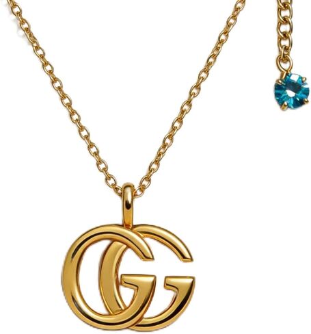 قلادة بقلادة G مزدوجة مطلية بالذهب 18 قيراط للنساء، سلسلة أنيقة من الفولاذ المقاوم للصدأ، مجوهرات عصرية بسيطة للارتداء اليومي in Kuwait