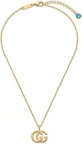 قلادة بقلادة G مزدوجة مطلية بالذهب 18 قيراط للنساء، سلسلة أنيقة من الفولاذ المقاوم للصدأ، مجوهرات عصرية بسيطة للارتداء اليومي in Kuwait