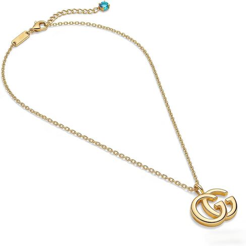 قلادة بقلادة G مزدوجة مطلية بالذهب 18 قيراط للنساء، سلسلة أنيقة من الفولاذ المقاوم للصدأ، مجوهرات عصرية بسيطة للارتداء اليومي in Kuwait