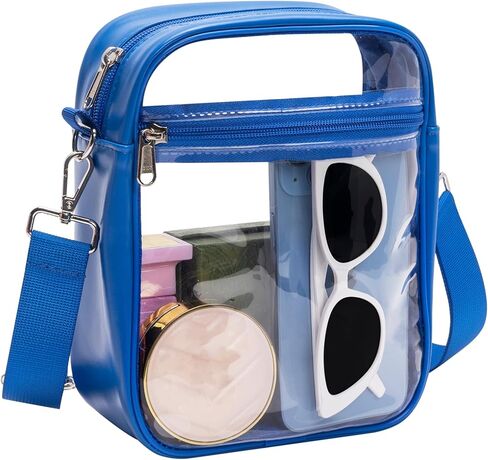 Paxiland Clear Crossbody Bag Stadium Approved with Replaceable Leopard Strap, Small Clear Purse for Work Concerts Festivals and Sporting Events - Black in Kuwait