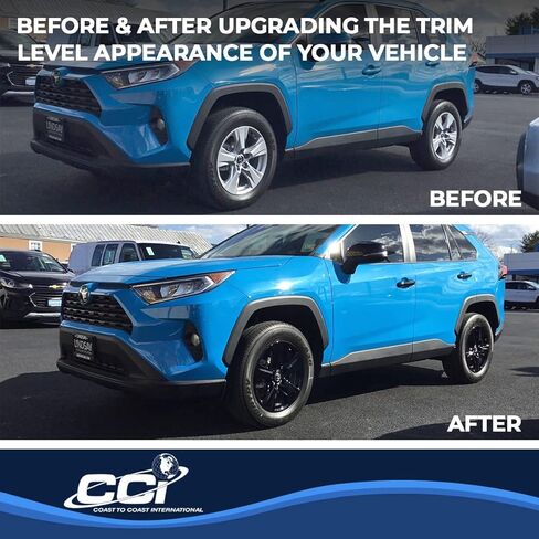 Impostor Wheel Covers Fits Toyota RAV4 2019-2025 Set of 4 Wheel Skins 5 V Spokes Gloss Black Painted ABS Plastic 17 Inch Snap-On Covers Coast to Coast IWCIMP434BLK in Saudi Arabia