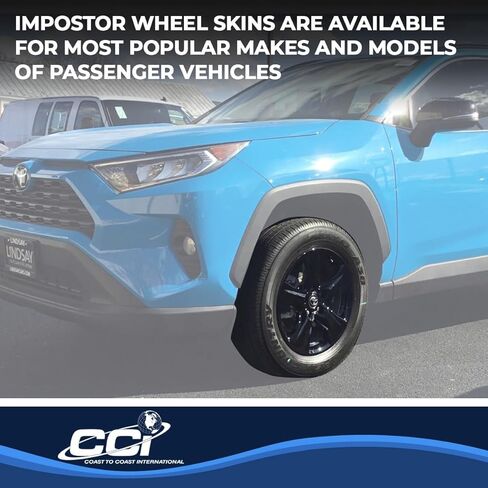 Impostor Wheel Covers Fits Toyota RAV4 2019-2025 Set of 4 Wheel Skins 5 V Spokes Gloss Black Painted ABS Plastic 17 Inch Snap-On Covers Coast to Coast IWCIMP434BLK in Saudi Arabia