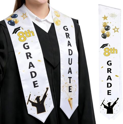 Janinka 8th Grade Graduation Stole 8th Grade Grad Sash Class of 2026 Sash Honor Stole Middle School Graduation Gifts for Grad Accessories Decorations Keepsakes in Saudi Arabia