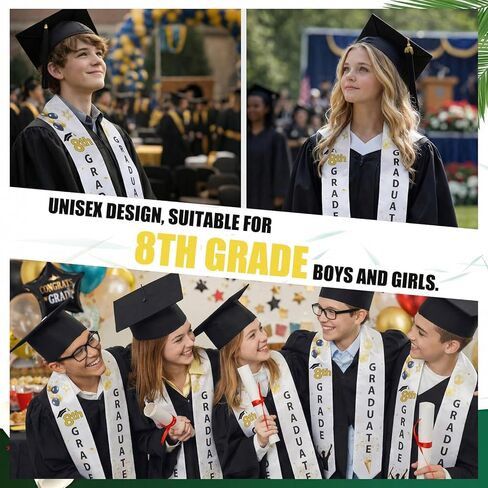 Janinka 8th Grade Graduation Stole 8th Grade Grad Sash Class of 2026 Sash Honor Stole Middle School Graduation Gifts for Grad Accessories Decorations Keepsakes in Saudi Arabia