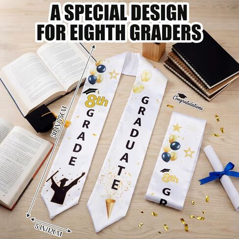 Janinka 8th Grade Graduation Stole 8th Grade Grad Sash Class of 2026 Sash Honor Stole Middle School Graduation Gifts for Grad Accessories Decorations Keepsakes in Saudi Arabia