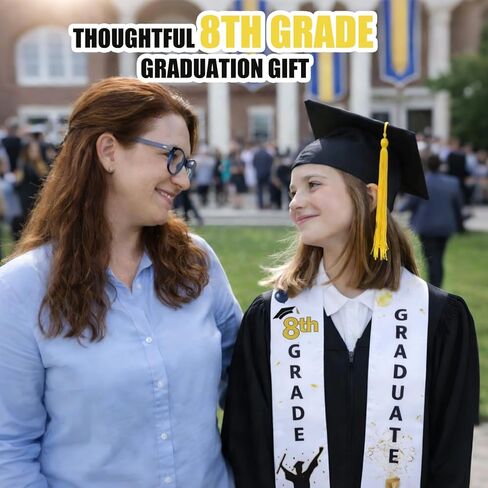 Janinka 8th Grade Graduation Stole 8th Grade Grad Sash Class of 2026 Sash Honor Stole Middle School Graduation Gifts for Grad Accessories Decorations Keepsakes in Saudi Arabia