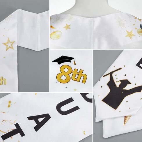Janinka 8th Grade Graduation Stole 8th Grade Grad Sash Class of 2026 Sash Honor Stole Middle School Graduation Gifts for Grad Accessories Decorations Keepsakes in Saudi Arabia