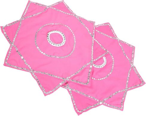 Pink Octagonal Dance Scarves 1 Pair Chinese Yangko Dancing Handkerchiefs Masquerade Party Props for Adult Stage Performance in Saudi Arabia