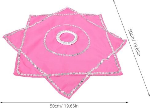 Pink Octagonal Dance Scarves 1 Pair Chinese Yangko Dancing Handkerchiefs Masquerade Party Props for Adult Stage Performance in Saudi Arabia