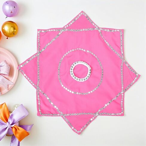 Pink Octagonal Dance Scarves 1 Pair Chinese Yangko Dancing Handkerchiefs Masquerade Party Props for Adult Stage Performance in Saudi Arabia
