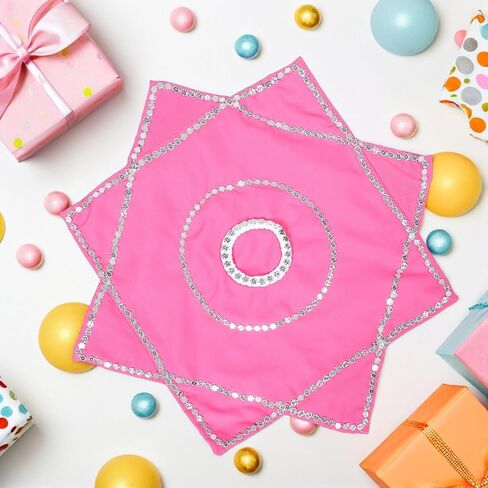 Pink Octagonal Dance Scarves 1 Pair Chinese Yangko Dancing Handkerchiefs Masquerade Party Props for Adult Stage Performance in Saudi Arabia