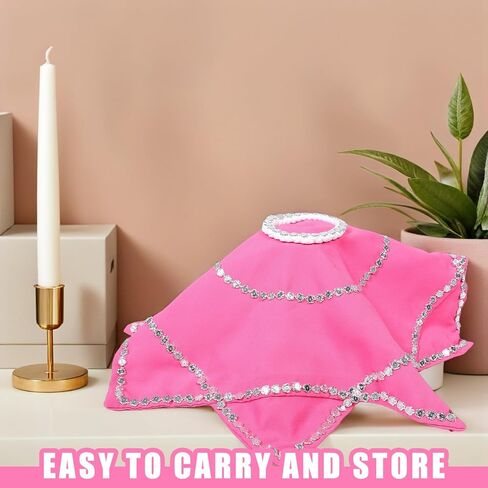 Pink Octagonal Dance Scarves 1 Pair Chinese Yangko Dancing Handkerchiefs Masquerade Party Props for Adult Stage Performance in Saudi Arabia