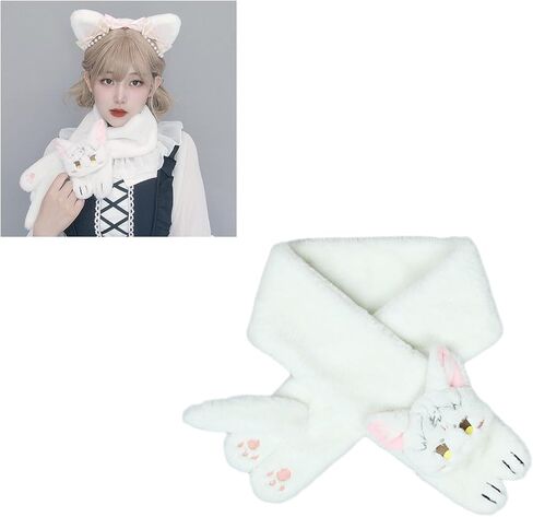 Furry Scarf Animation Props Neck Wear Women Anime Neckerchief Cute Accessories Warm Costume Neckwear Plush in Saudi Arabia
