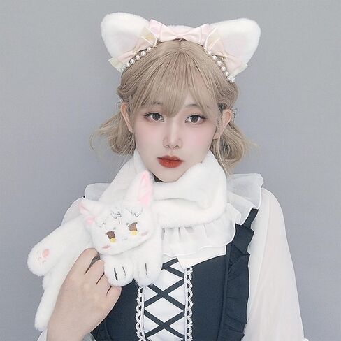 Furry Scarf Animation Props Neck Wear Women Anime Neckerchief Cute Accessories Warm Costume Neckwear Plush in Saudi Arabia