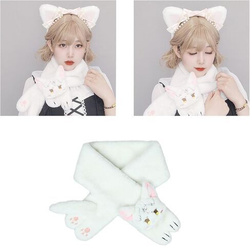 Furry Scarf Animation Props Neck Wear Women Anime Neckerchief Cute Accessories Warm Costume Neckwear Plush in Saudi Arabia