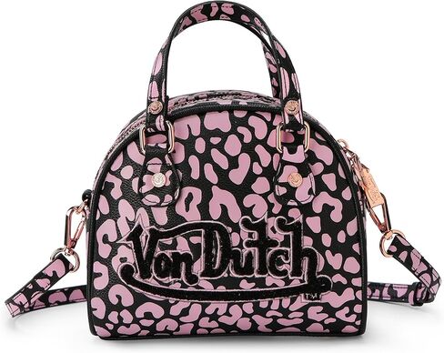 Von Dutch Womens Animal Print Bowling Bag Purse - Womens Handbag with Adjustable Strap, Spacious Interior, and Iconic Logo in Saudi Arabia
