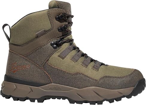 حذاء Danner Vital Trail 5 بوصات للمشي لمسافات طويلة للرجال - جلد ونسيج مقاوم للماء ومقاوم للتآكل، مع نعل أوسط ممتص للصدمات ونعل خارجي للجر، بني/زيتوني - 14 EE in Kuwait