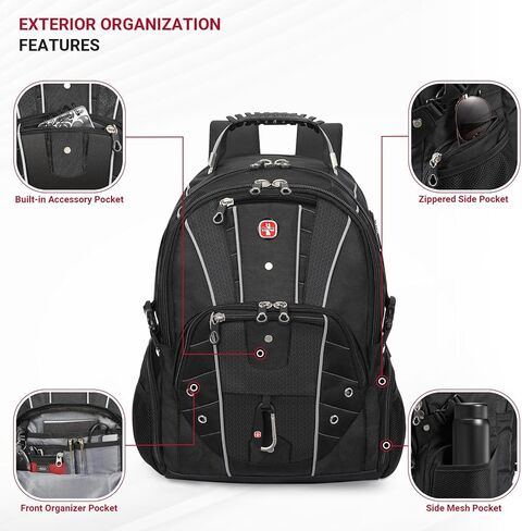 star cloud Business Travel Laptop Backpack 17 Inch, USB Type-C Charging Carry On Backpack with Anti-Theft Lock, Large Capacity Multi-Compartment Tech Backpack for Work, Commute & Travel in Kuwait