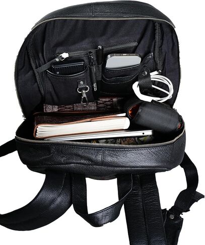 Genuine Leather Backpack for Men & Women – Laptop Bag with Multiple Compartments, Travel & College Backpack, Stylish Office Work Rucksack Fits 15.6 Inch Laptop in Kuwait