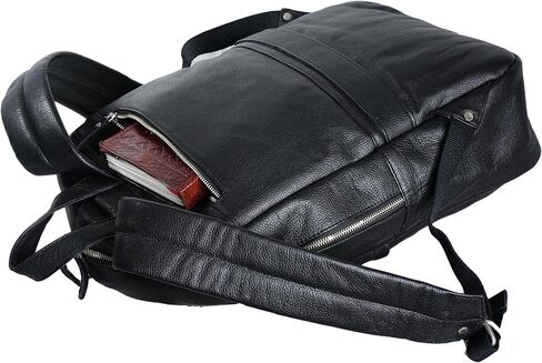 Genuine Leather Backpack for Men & Women – Laptop Bag with Multiple Compartments, Travel & College Backpack, Stylish Office Work Rucksack Fits 15.6 Inch Laptop in Kuwait