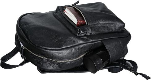 Genuine Leather Backpack for Men & Women – Laptop Bag with Multiple Compartments, Travel & College Backpack, Stylish Office Work Rucksack Fits 15.6 Inch Laptop in Kuwait