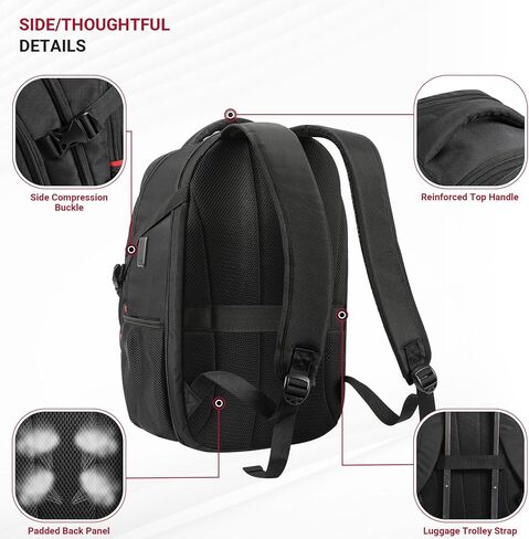 star cloud 17.3 Inch Laptop Backpack for Men, Travel Laptop Backpack with USB & Type-C Charging, TSA Friendly Carry On Business Backpack, Large Utility Tech Backpack for Work and Travel in Kuwait