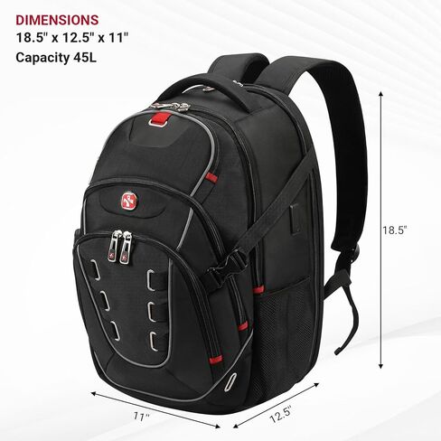 star cloud 17.3 Inch Laptop Backpack for Men, Travel Laptop Backpack with USB & Type-C Charging, TSA Friendly Carry On Business Backpack, Large Utility Tech Backpack for Work and Travel in Kuwait