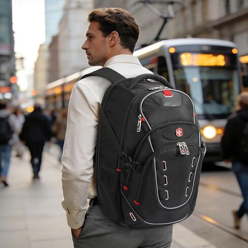 star cloud 17.3 Inch Laptop Backpack for Men, Travel Laptop Backpack with USB & Type-C Charging, TSA Friendly Carry On Business Backpack, Large Utility Tech Backpack for Work and Travel in Kuwait