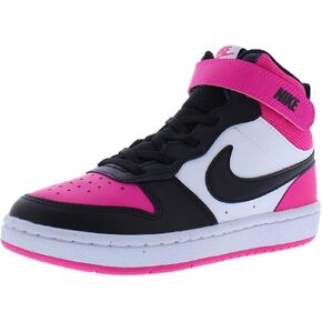 حذاء Nike Court Borough Mid 2 للأطفال الصغار (أبيض/وردي شرس/أسود) in Kuwait