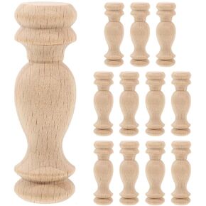 12pcs Decorative Wooden Finials, 2. 36 Inch Unfinished Wooden Furniture Finial for Bed Post Curtain Rods, Flagpole Topper, DIY Crafts in Saudi Arabia