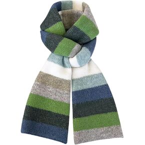 Fashion Rainbow Striped Scarf Winter Thick Knit Wool Scarves Holiday Gifts in Kuwait
