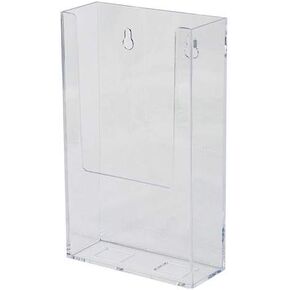 Clear-Ad - حامل كتيبات ثلاثي الطي مثبت على الحائط من الأكريليك مقاس 4 × 9 (عبوة من 6 قطع) - حاملات بطاقات بلاستيكية معلقة - مطبوعات مثبتة على الحائط، كتيب، مظاريف، فواتير، بريد، رسائل، عرض القائمة - LHW-M141 in Kuwait