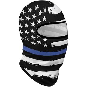 رقيقة الخط الأزرق الولايات المتحدة الأمريكية العلم بالاكلافا قناع التزلج قناع الرأس كامل الوجه قناع يندبروف غطاء الوجه الشمس الأشعة فوق البنفسجية حماية وشاح للرجال النساء في الهواء الطلق الرياضة ركوب الدراجات in Kuwait