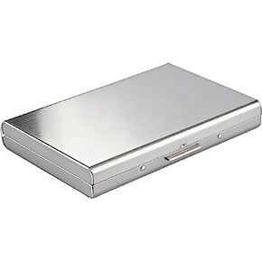 حامل بطاقات RFID من الفولاذ المقاوم للصدأ، حافظة بطاقات ائتمان معدنية رفيعة مع 6 فتحات (فضي) in Kuwait