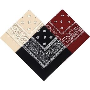 عصابات رأس كبيرة جدًا مقاس 55.88 سم × 55.88 سم، 68.58 سم × 68.58 سم، 3 عبوات من عصابات الرأس القطنية البيزلي متعددة الاستخدام وشاح رعاة البقر in Kuwait