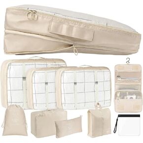 9 مجموعات من مكعبات التعبئة لحقائب السفر ومجموعات أمتعة السفر ومنظمات التعبئة وحقائب تنظيم السفر ومنظم الأمتعة مع الأحذية/الأدوات/حقيبة الغسيل in Kuwait