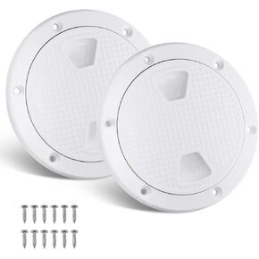 YaeMarine 2-Pack 6" Boat Deck Cover Marine Inspection Hatch Deck Plate Access & Lid Round Non-Slip RV White, Opening Dia : 6" 151mm,External Dia : 7-4/5" 198mm in Saudi Arabia