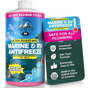 Ultra Guard Max RV antifreze -50 ° F | مضادات البحرية الوردي غير السامة | مياه الصالحة للشرب آمنة الجليسرين صيغة | العربة ، القارب ، بركة الشتاء سائل | مصنوعة في الولايات المتحدة الأمريكية ، زجاجة 32 أوقية in Kuwait