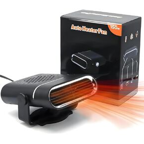Portable Car Heater,150W Fast Heating & Cooling Fan,12V Car Heater that Plugs into Cigarette Lighter,360° Rotatable Portable Car Heaters for Vehicle,Jeep,RV,SUV (Black) in Kuwait