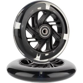 عجلات سكوتر مضيئة 120 مم من AOWESM 120 مم PU LED فلاش وامض 3 عجلات سكوتر أمامية بديلة للأطفال الصغار الأولاد والبنات (عبوة من قطعتين) in Kuwait