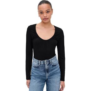 L'AGENCE Women's Cassandra Long Sleeve Ruched Bodysuit in Kuwait