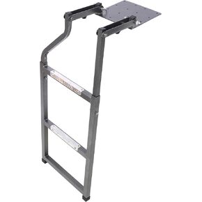 سلم الباب الخلفي لشاحنة بيك اب مناسب عالميًا، خطوة باب خلفي قابلة للطي شديدة التحمل مع دواسات ألومنيوم غير قابلة للانزلاق وأقدام مطاطية، سلم سرير للشاحنة لسهولة الوصول يتضمن أدوات التركيب in Kuwait