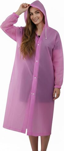 معطف واق من المطر EVA للبالغين - معطف شفاف قابل لإعادة الاستخدام، مقاوم للماء وجيد التهوية للنساء والرجال in Kuwait