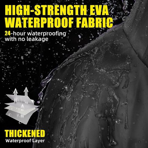 Rain Ponchos for Adults Waterproof Lightweight Raincoat for Men Women Hooded Reusable EVA Rain Jacket Coats in Saudi Arabia